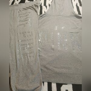 Victoria's Secret Pink 2013 Gray Rhinestone Bling Set. L